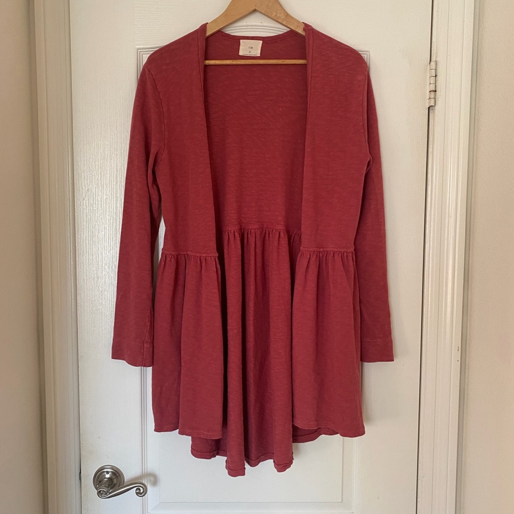 T.La Women's Mauve Peplum Cardigan Sweater